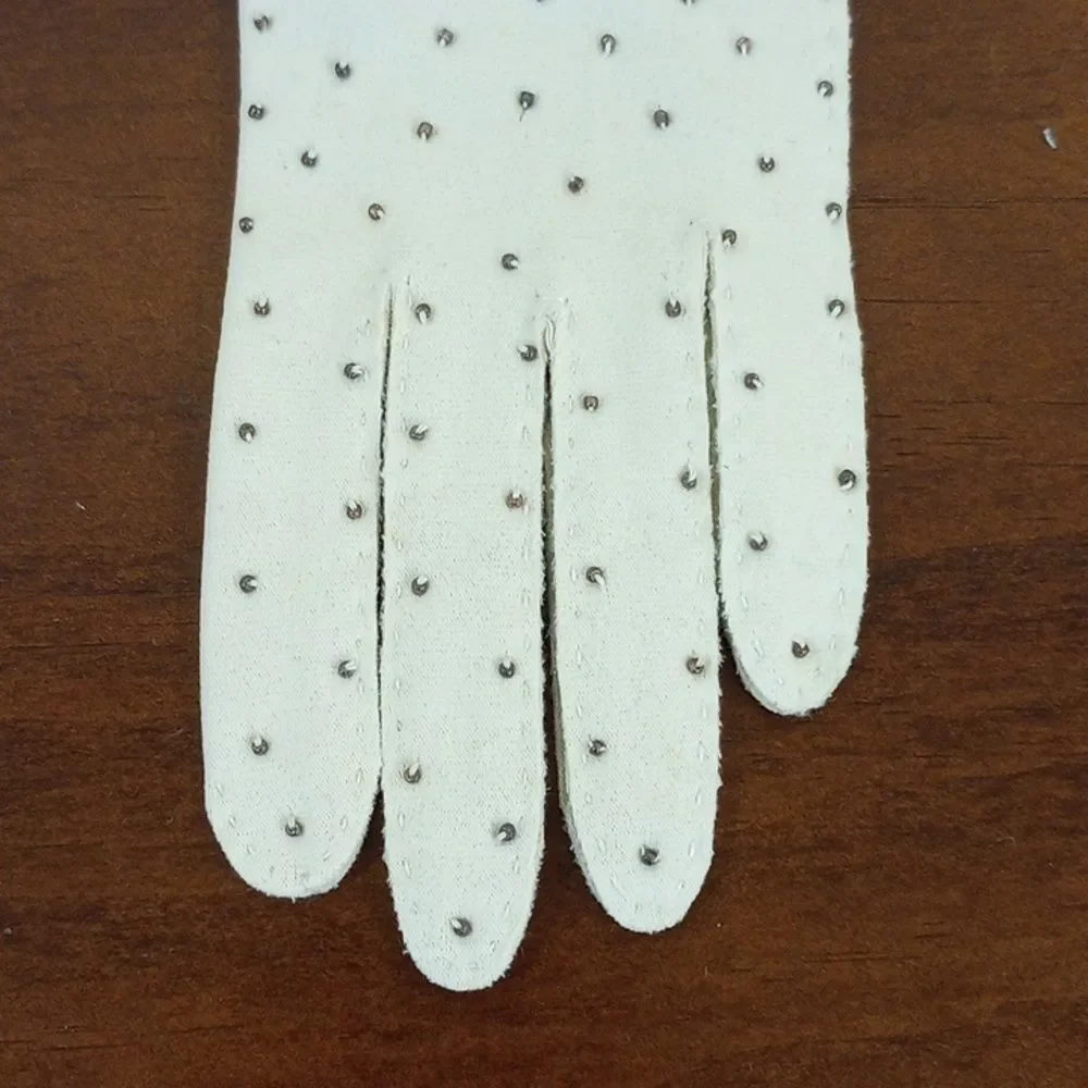Beaded Wrist Length Evening, Party, Bridal Gloves, 1950s Vintage